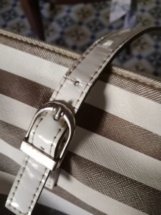 Borsa Michael Kors a righe estiva in tela plastificata