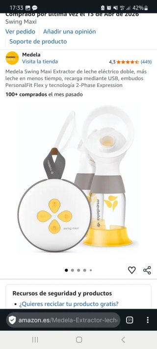 Sacaleches Medela con copas 24 y 21 mm poco uso
