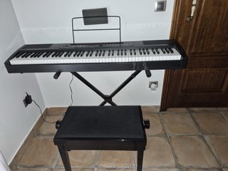 Teclado Piano Digital con Soporte y Banqueta