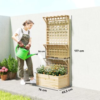 Jardinera Madera con Enrejado y Techo