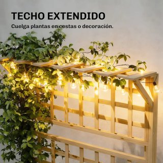 Jardinera Madera con Enrejado y Techo