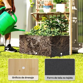 Jardinera Madera con Enrejado y Techo