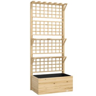 Jardinera Madera con Enrejado y Techo
