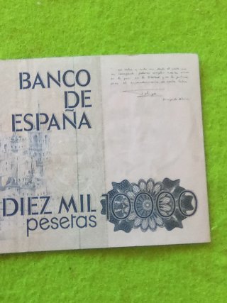 Billete 10000 pesetas España 1985fisurado
