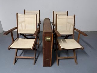 Mesa y 4 Sillas Comedor Exterior Madera