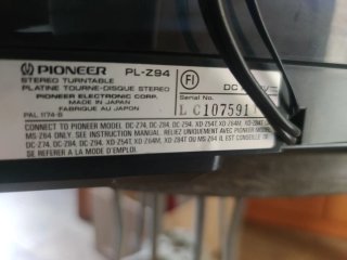 Pioneer PL-Z94 Módulo Tocadiscos ,