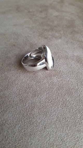 Anillo Plata 925 Ónix Blanco y Negro