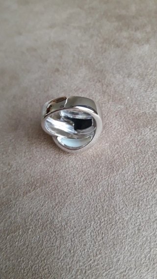 Anillo Plata 925 Ónix Blanco y Negro
