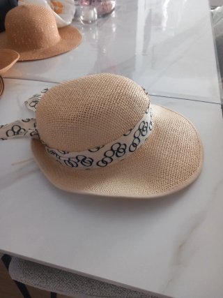 Sombrero Pamela Beige con Cinta Multicolor