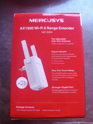Extensor Wi-Fi 6 MERCUSYS AX1500 ME1500X