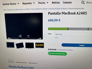 Pantalla MacBook Pro A2485 Space Gray