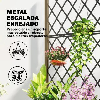 Jardinera Madera con Enrejado y Ruedas