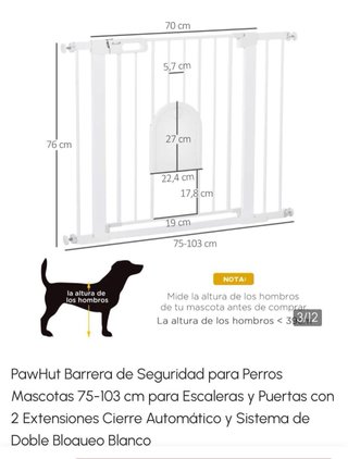 Barrera Seguridad PawHut Perros Mascotas Escaleras