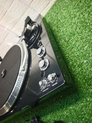 Tocadiscos Vinilo Negro Vintage Preamp
