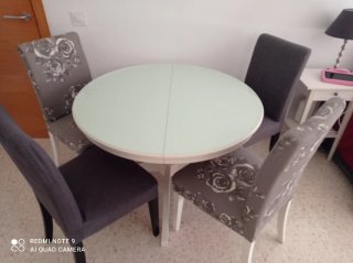 Mesa Redonda Blanca Cristal Ikea