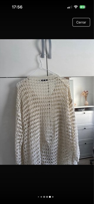 Blusa playera crochet beige talla única