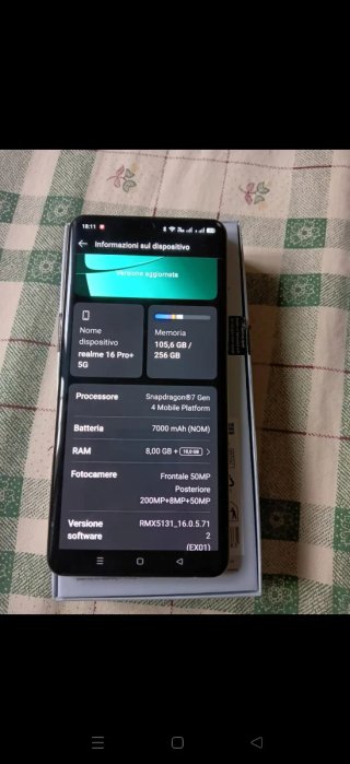 Realme 16 Pro+ scatola smartphone
