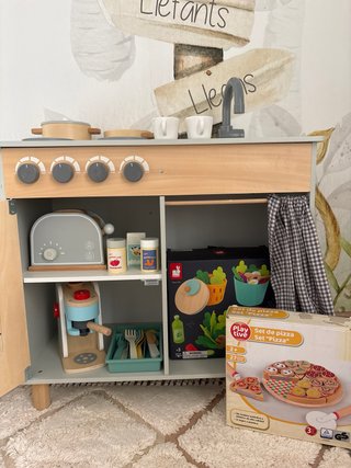 Cocinita de madera Sklum Con complementos