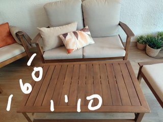 Conjunto Muebles Jardín Madera con cojines
