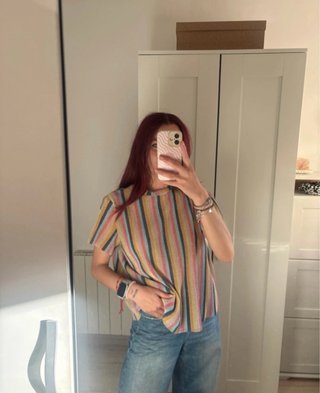 Camiseta rayas multicolor talla S