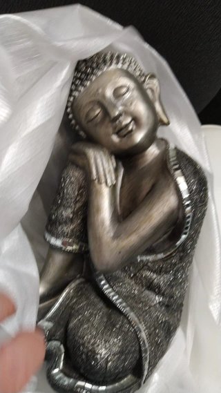 Figura Buda Durmiendo COLOR Plata Metal