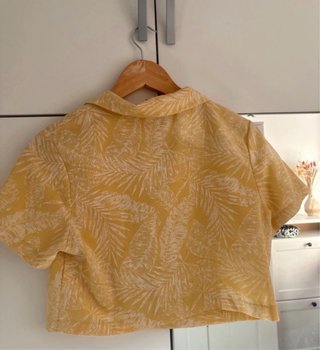 Camisa Crop Top Hawaiana Mujer