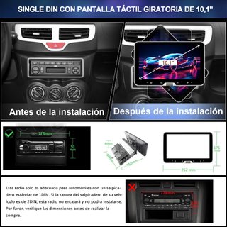 Radio Coche Junsun 1 DIN Pantalla Táctil