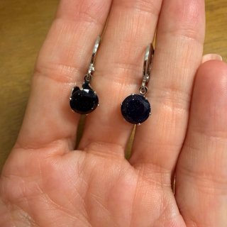 Pendientes Plata 925 Azul Oscuro