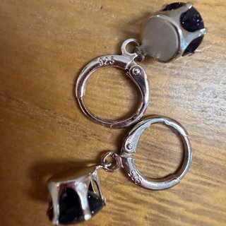 Pendientes Plata 925 Azul Oscuro