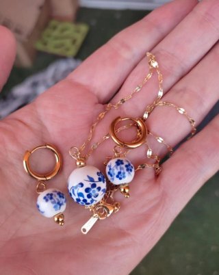 Conjunto Collar y Pendientes Acero Inoxidable