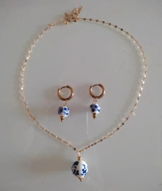 Conjunto Collar y Pendientes Acero Inoxidable