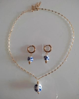 Conjunto Collar y Pendientes Acero Inoxidable