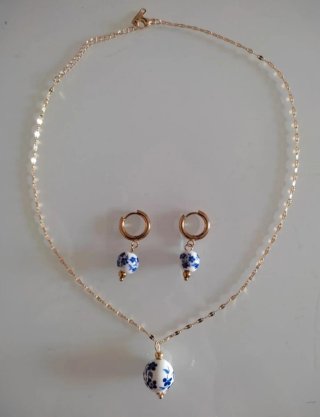 Conjunto Collar y Pendientes Acero Inoxidable