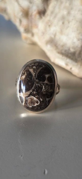 Anillo de plata jaspe turitella