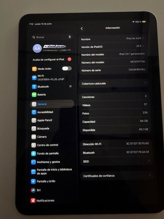 iPad 10ª Gen 64GB Plata