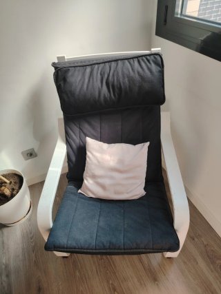 Butaca moderna tela y madera