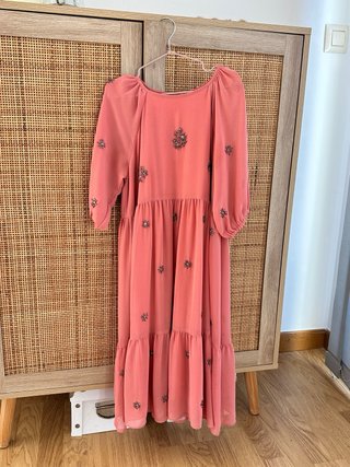 Vestido niña rosa con pedrería