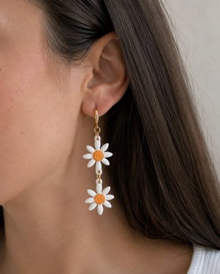 Pendientes colgantes margaritas
