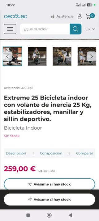 Bicicleta Estática Cecotec Xtreme 25