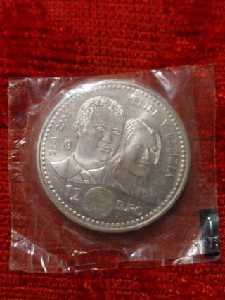 Moneda 12 Euro Felipe y Letizia 2004