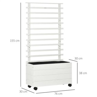 Jardinera Blanca con Enrejado Madera Maciza