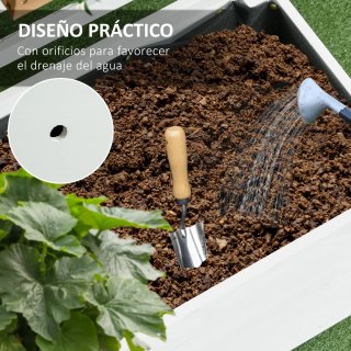 Jardinera Blanca con Enrejado Madera Maciza