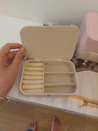 Portagioie da viaggio beige e rosa
