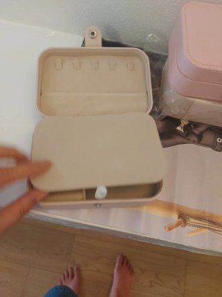 Portagioie da viaggio beige e rosa