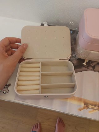 Portagioie da viaggio beige e rosa
