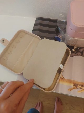 Portagioie da viaggio beige e rosa