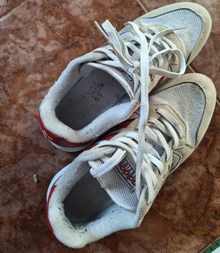 Zapatillas Adidas Estilo Clasico Beige y Rojo