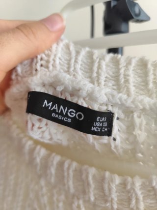Jersey blanco mangas abullonadas