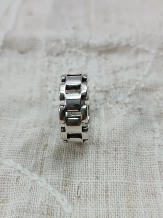 Anillo Plata 925 Diseño Eslabón Tipo Reloj