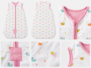 Saco dormir infantil 95cm pájaros